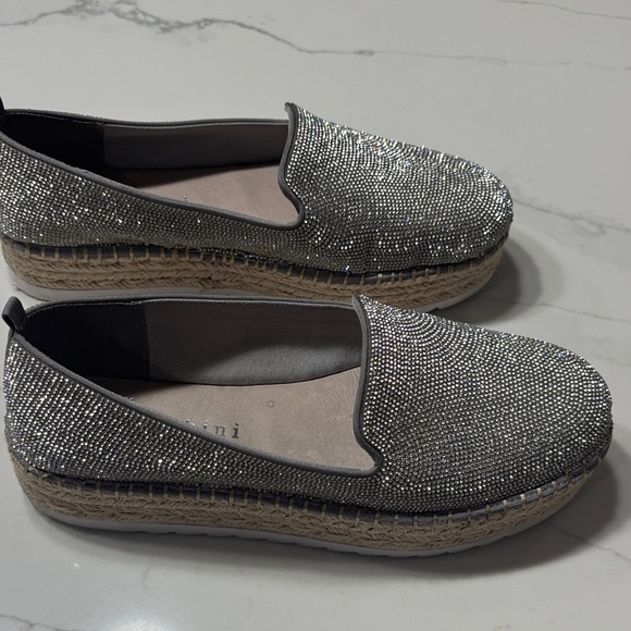 Gianni Bini Sparkling Silver Loafers - Picture 5 of 13